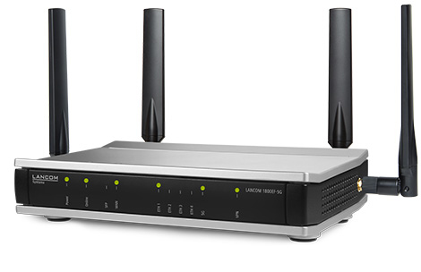Lancom 1800EF-5G 1 SIM Ethernet, Mobilfunk, ADSL, ADSL2, ADSL2+, VDSL Modem/Wireless Router - 5G - LTE 2100, LTE 1900, LTE