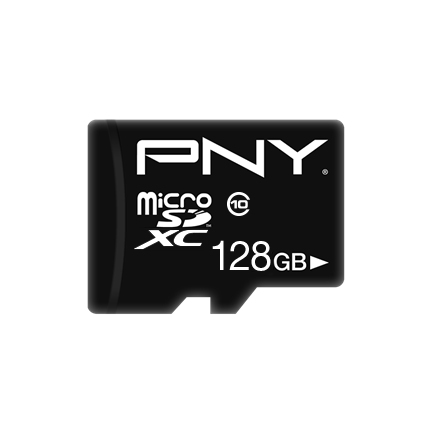 PNY Performance Plus. Capacity: 128 GB, Flash card type: MicroSDXC, Flash memory class: Class 10. Product colour: Black