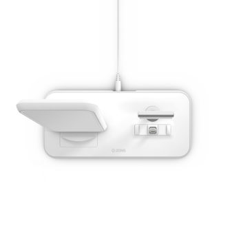CARGADOR INALÁMBRICO DE ALUMINIO + DOCK 10W - BLANCO