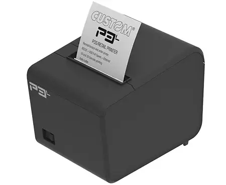 Custom P3L Retail, Hospitality, Business Direktthermodrucker - Monochrom - Wandhalterung - Quittungsdruck - Ethernet - USB