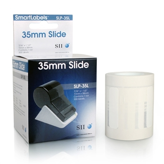 Mehrzwecketikett Seiko SLP-35L - 11 mm Breite x 38 mm Länge - Permanent Kleber - Rechteck - Thermodirekt - Weiß - Papier -