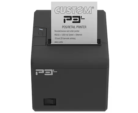 Custom P3L Retail, Hospitality, Business Direktthermodrucker - Monochrom - Wandhalterung - Quittungsdruck - Ethernet - USB