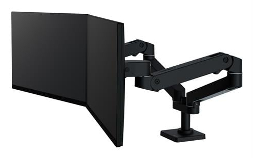 LX Pro Dual Side-by-Side Arm, Two Monitor Mount - Black