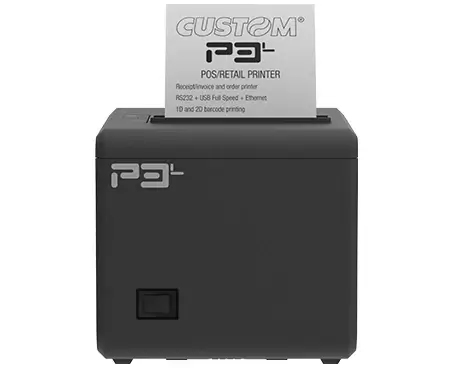 Custom P3L Retail, Hospitality, Business Direktthermodrucker - Monochrom - Wandhalterung - Quittungsdruck - Ethernet - USB