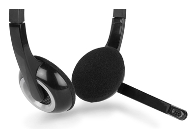 Hamlet Cuffia Stereo USB con Microfono  per PC / Notebook. Connessione USB. Bi-Aurale, Sovraurale. Comandi per volume / Mu