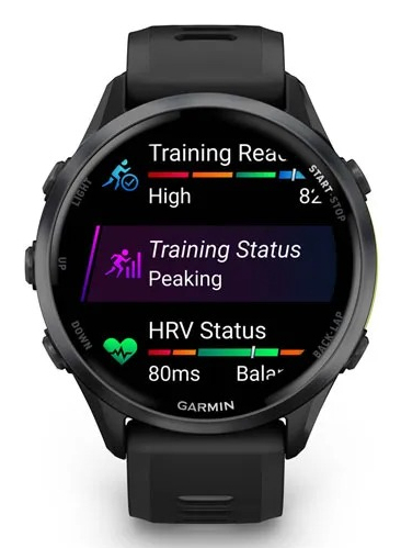 Garmin Forerunner 970. Display diagonal: 3.56 cm (1.4"), Display technology: AMOLED, Display resolution: 454 x 454 pixels,