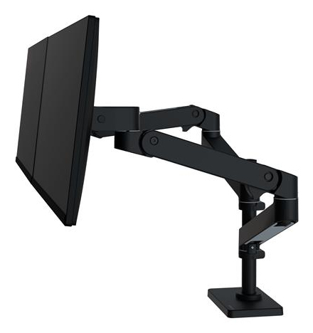 Ergotron Mounting Arm for Monitor, LCD Display - Black - Height Adjustable - 2 Display(s) Supported - 68.6 cm (27") Screen