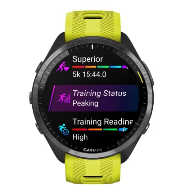 Garmin Forerunner 965. Display diagonal: 3.56 cm (1.4"), Display technology: AMOLED, Display resolution: 454 x 454 pixels,