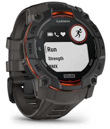Garmin Instinct 3 Smart Watch - Black Body Color - Charcoal Band Color - Aluminium Body Material - Fiber Reinforced Polyme