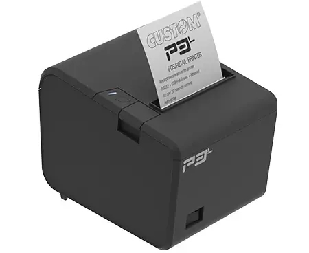 Custom P3L Retail, Hospitality, Business Direktthermodrucker - Monochrom - Wandhalterung - Quittungsdruck - Ethernet - USB