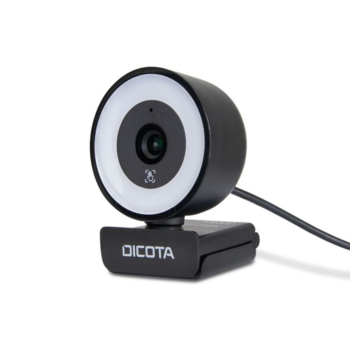 Dicota - Webcam - 5 Megapixel - USB 2.0 - 2592 x 1944 Pixel Videoauflösung - Autofokus - Tischhalterung, Stativ, Halterung