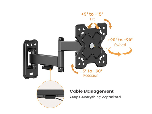 Value Mounting Arm for TV, LCD Display - Black - 1 Display(s) Supported - 33 cm to 81 cm (31.9") Screen Support - 20 kg Lo