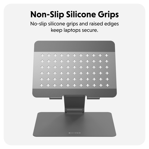 Hyper HyperSpace HS1150GYGL Height Adjustable Notebook Stand - Up to 40.6 cm (16") Screen Support - 55.9 cm Height x 21.1 