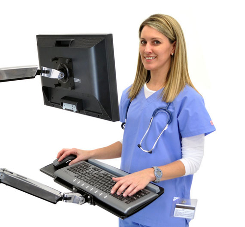 Ergotron LX Wall Mount Keyboard Arm. Product colour: Silver
