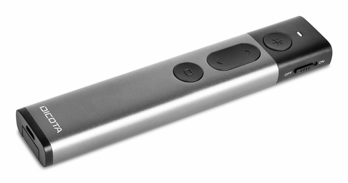 Dicota Pointer - Funkfrequenz - USB - Laser - Silber - 30 m - 2,40 GHz - wiederaufladbar