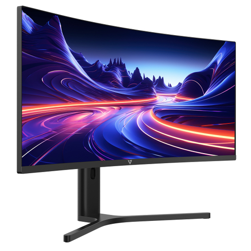 V7 L340WQ-HAS-E 34 Zoll Klasse UW-QHD Gekrümmter Bildschirm LCD-Monitor - 21:9 Format - Schwarz - 86,4 cm (34 Zoll) Viewab