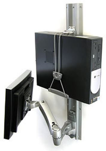 Ergotron Computerhalterung für CPU, Computer, Montagearm, Cart, Medizinischer Wagen, Workstation, Wandhalterung - max. 22,