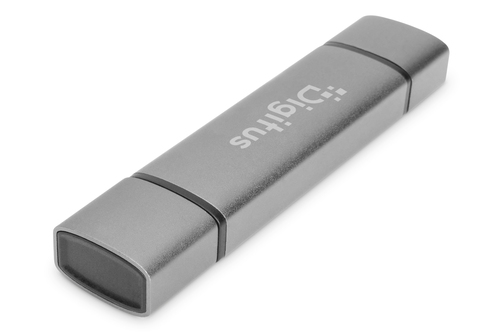 Digitus USB-Hub/Flash-Kartenleser - USB 2.0 Typ A, USB 2.0 Typ C - 60 MB/s, 640 MB/s - Smartphone, Tablet, Notebook, Flash