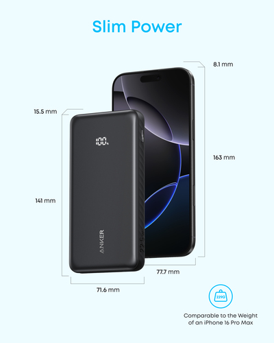 Power Bank ANKER Zolo A110D - Nero - Per Smartphone, Tablet PC, Earbud, Smartwatch, iPhone, iPad, AirPod, e-book Reader - 