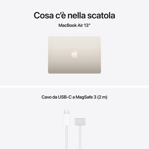 Computer portatile - Apple MacBook Air MDHC4X/A 34,5 cm (13,6") - Apple M5 - 16 GB - 1 TB SSD - luce delle stelle - Apple 