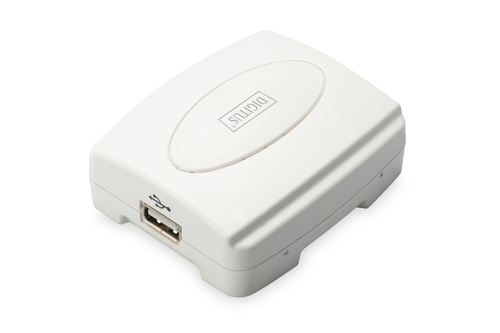 Digitus Fast Ethernet Print Server, USB 2.0. Produktfarbe: Weiß, Ursprungsland: Taiwan. Network Connection Typ: Ethernet-L