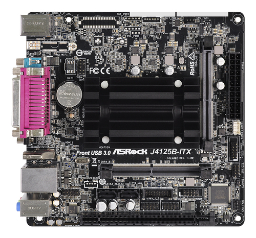 Asrock J4125B-ITX. Fabricante do processador: Intel, Processador: Intel® Celeron®, Modelo de processador: J4125. Tipos de 