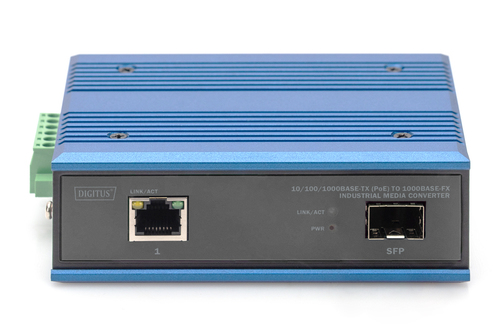 Digitus DN-652104-1 Transceiver/Medienkonverter - 1 Anschluss(e)Netzwerk (RJ-45) - 1 x PoE (RJ-45) Anschlüsse - Twisted Pa