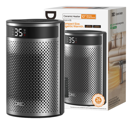 Dreo Termoventilatore Ceramico Atom 416, 1500W, Riscaldatore ambiente elettrico. Tipo: Riscaldatore ambiente elettrico con