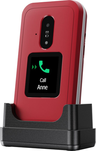 Doro Leva E30 Feature Phone - Flexibler faltbarer Bildschirm - 4G - Weiß, Rot - Flip - kein SIM-Lock