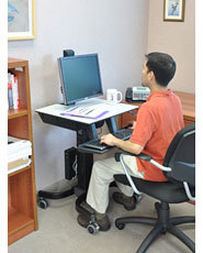 Ergotron WorkFit-C, Single HD Sit-Stand Workstation. Product colour: Black, Grey, Type: Multimedia cart, Maximum weight ca
