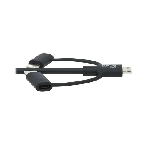 Tripp Lite series M101-006-LMC-BK 1,83 m Lightning/Micro-USB/USB/USB-C Datentransferkabel - Cable for Computer, Notebook, 