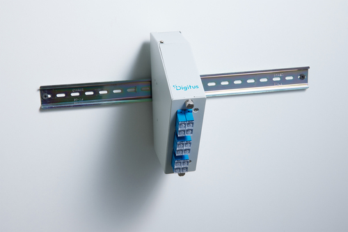 FIBER OPTIC DIN RAIL SPLICE DIS ANGLED 6 SC SX/LC DX GREY