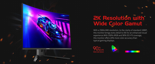 Koorui G3221SC. Bildschirmdiagonale: 80 cm (31.5"), Display-Auflösung: 2560 x 1440 Pixel, HD-Typ: Quad HD, Reaktionszeit: 