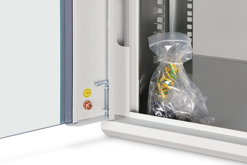 Digitus Dynamic-N 7U Wall Mountable Enclosed Cabinet Rack Cabinet for Networking, Server - Light Grey - Steel, Glass, Shee