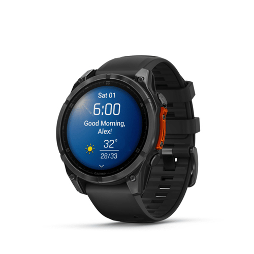 Garmin fēnix 8 Smartwatch - Rotondo Case Shape - Slate Grigio Colore del Case - Nero Colore cinturino - Titanio Materiale 