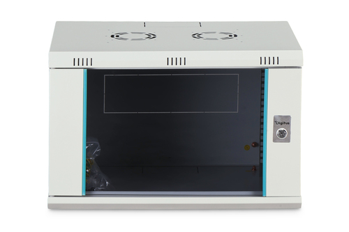 Digitus Dynamic-N 7U Wall Mountable Enclosed Cabinet Rack Cabinet for Networking, Server - Light Grey - Steel, Glass, Shee