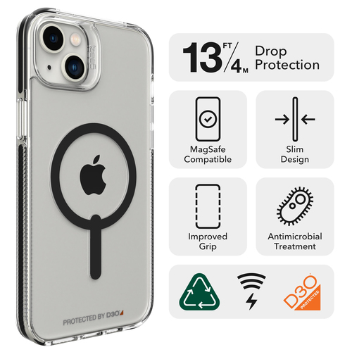 GEAR4 D3O Santa Cruz Snap Apple iPhone 14 Plus Black. Case type: Cover, Brand compatibility: Apple, Compatibility: iPhone 