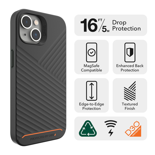 GEAR4 D3O Denali Snap Apple iPhone 14 Black. Case type: Cover, Brand compatibility: Apple, Compatibility: iPhone 14, Maxim