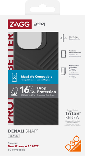 GEAR4 D3O Denali Snap Apple iPhone 14 Black. Case type: Cover, Brand compatibility: Apple, Compatibility: iPhone 14, Maxim