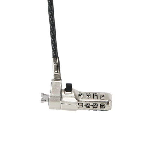 Dicota Cable Lock For Notebook, Projector, Printer - 2 m Cable - Resettable - 4-digit - Combination Lock - Anthracite - Zi