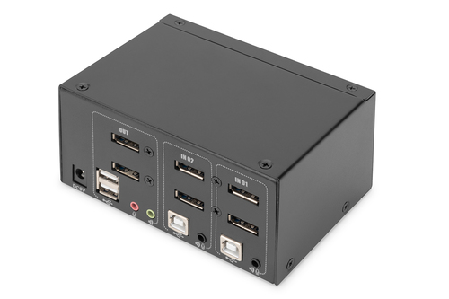 Digitus DS DS-12862 KVM-Switchbox - 2 Computer - 1 Lokaler Benutzer(n) - 3840 x 2160 - Netzwerk (RJ-45) - 5 x USB - USB 2.