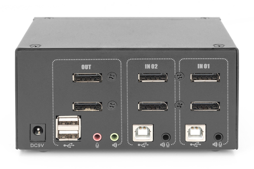 Digitus DS DS-12862 KVM-Switchbox - 2 Computer - 1 Lokaler Benutzer(n) - 3840 x 2160 - Netzwerk (RJ-45) - 5 x USB - USB 2.