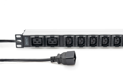 Digitus PDU - IEC 60320 C20 - 8 x IEC 60320 C13, 2 x IEC 60320 C19 - 16 A - 230 V AC Eingang - 1U - Waagerecht - Rackmount