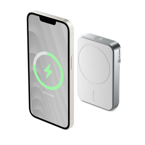 Alogic Matrix Stromspeicher - Weiß - für Smartphone, Smartwatch, Ohrhörer, USB Typ C Gerät - 5000 mAh - 1 x USB - Weiß