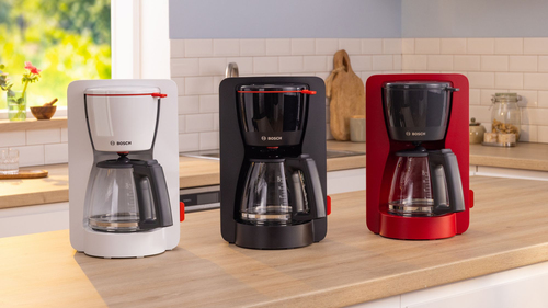 Coffee Maker Bosch TKA3M134 1200 W - Rosso profondo, Nero, Grigio - 1,40 L - Vetro Carafe