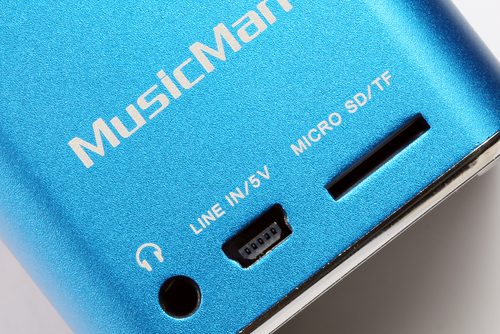 MusicMan Tragbar Lautsprechersystem - Blau - Aufladbarer Akku - USB
