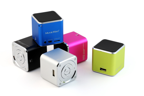 MusicMan Tragbar Lautsprechersystem - Blau - Aufladbarer Akku - USB