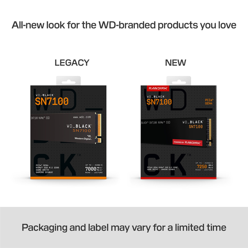 Unità stato solido SanDisk WD_BLACK SN7100 WDS200T4X0E-00CJA0 - M.2 2280 Interno - 2 TB - PCI Express NVMe (PCI Express NV