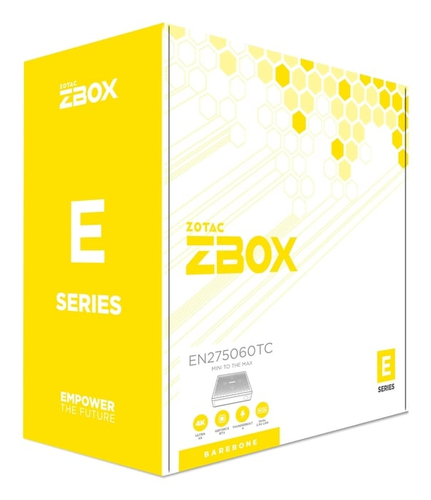 Zotac ZBOX MAGNUS EN275060TC. Chassis type: 2.6L sized PC, Product type: Mini PC barebone. Supported memory types: DDR5-SD