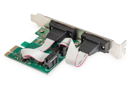 Digitus 2 x DB9 M. Hostschnittstelle: PCIe, Ausgangsschnittstelle: Seriell. Chipsatz: Blech OXPCIe952